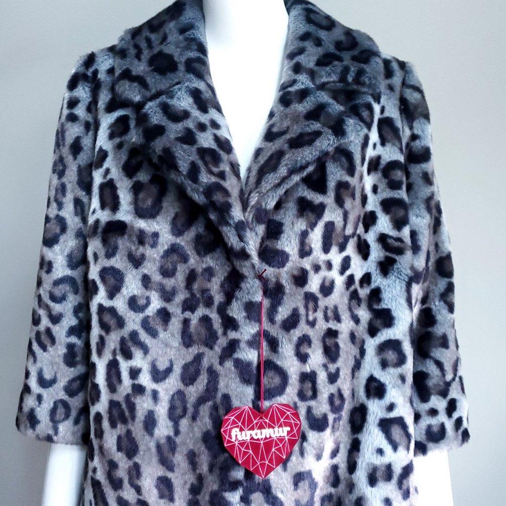 Faux Fur Snow Leopard Coat. NWT Soft + Luxe Winter Staple